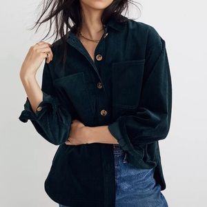 Madewell green corduroy shacket